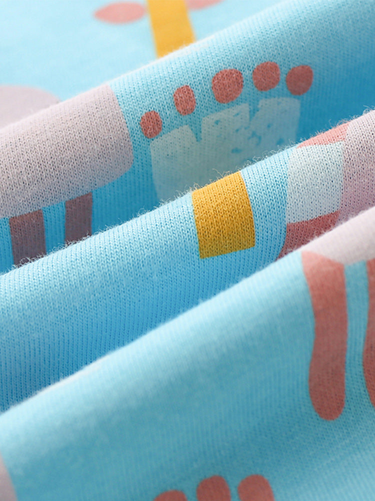 Pijama For Girl Cotton 100% Blue Unicorn Size 1-8y