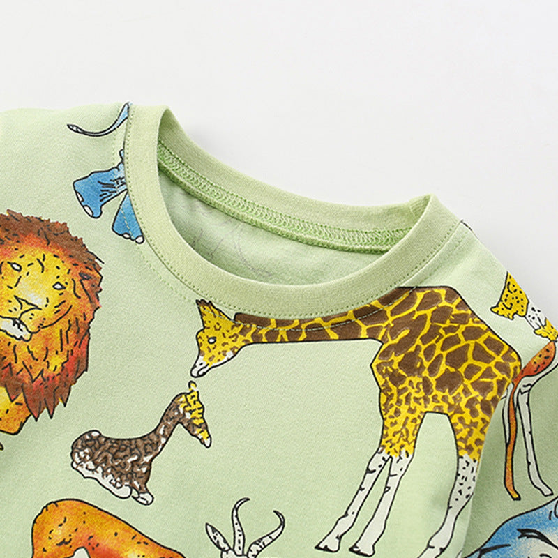 Pyjama For Boys Cotton 100% Zoo Size 5-8y
