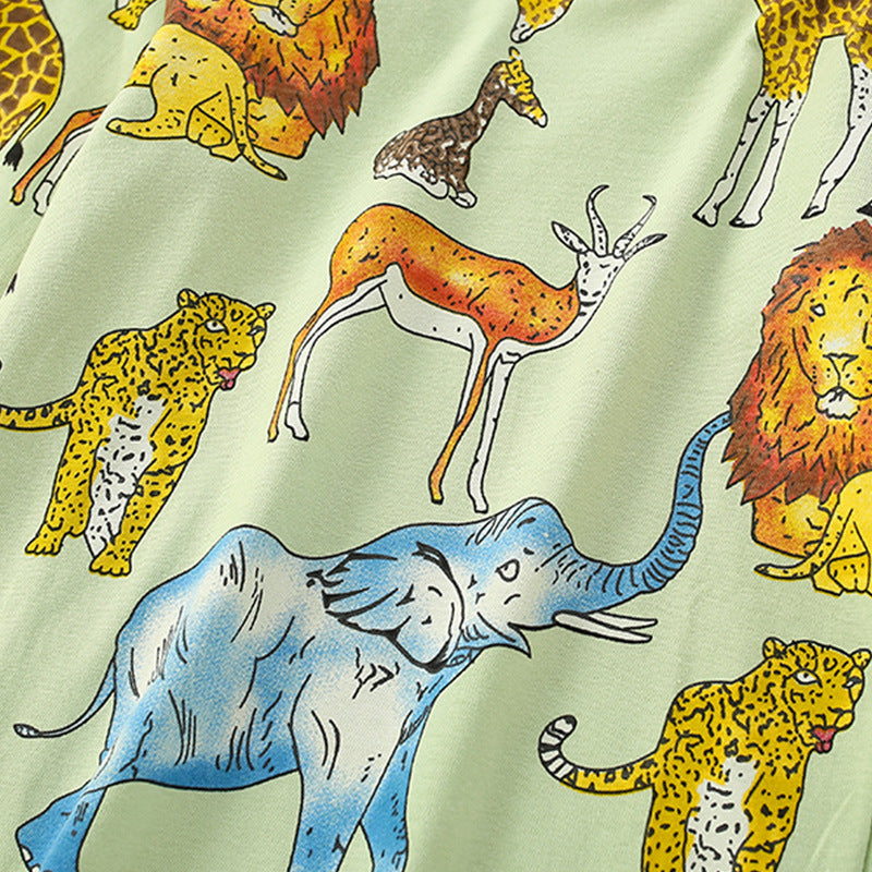Pyjama For Boys Cotton 100% Zoo Size 5-8y