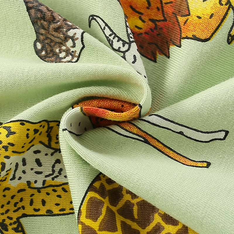 Pyjama For Boys Cotton 100% Zoo Size 5-8y