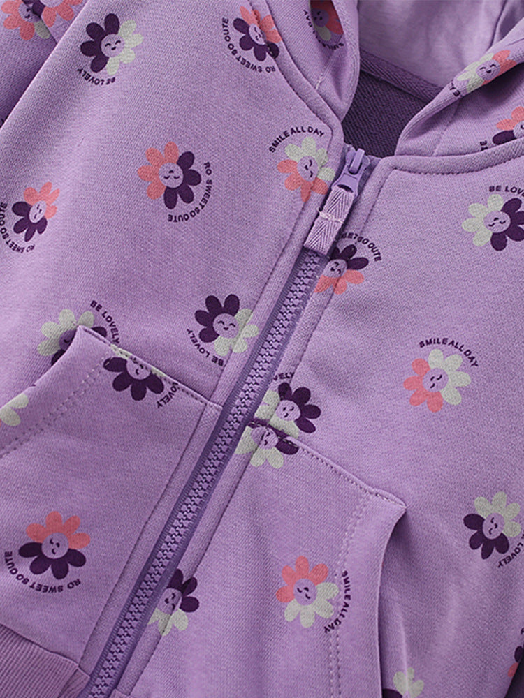 Purple Cotton Jacket For Girl High-quality Size 1-8y