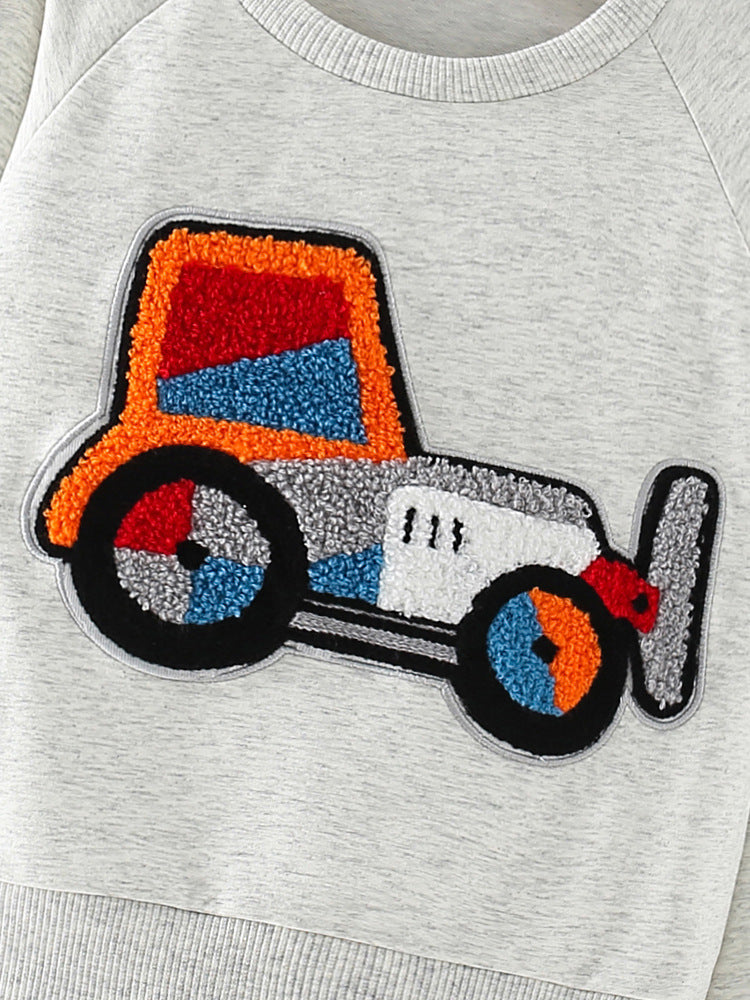 Cotton Sweater For Boys Cars 3D Design Size 1-8y