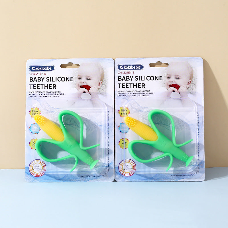 Baby Silicone Teether Shew Corn Design