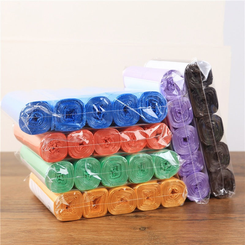 5 Rolls Pack 100Pcs Household Disposable Trash Pouch Kitchen Storage Garbage Bags Cleaning Waste Plastic Bag