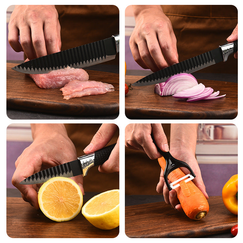 Kitchen Cutlery Knife Set Stainless Steel Set of 6 Pieces(Knife&Peeler) With Gift Box