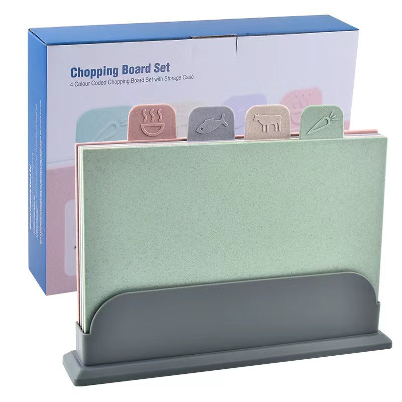 4 Pieces Chopping Board Set With Storage Holder