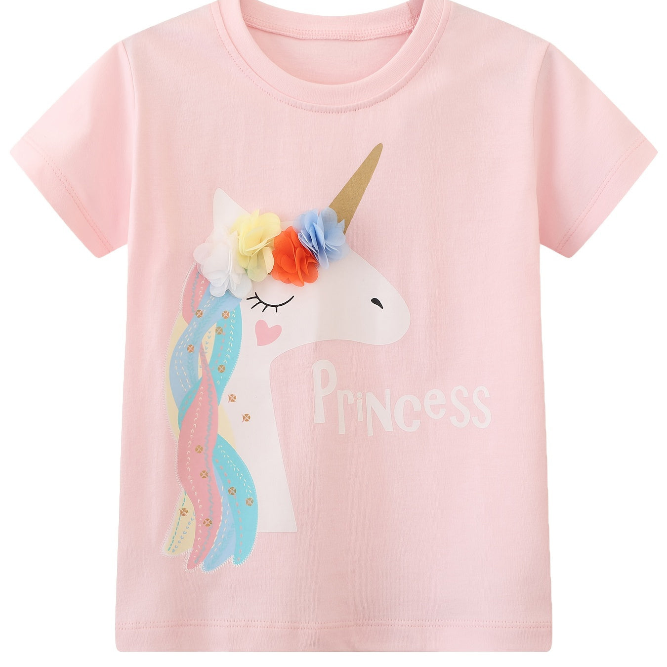 Cotton Unicorn T-shirt For Girls (2-6y)