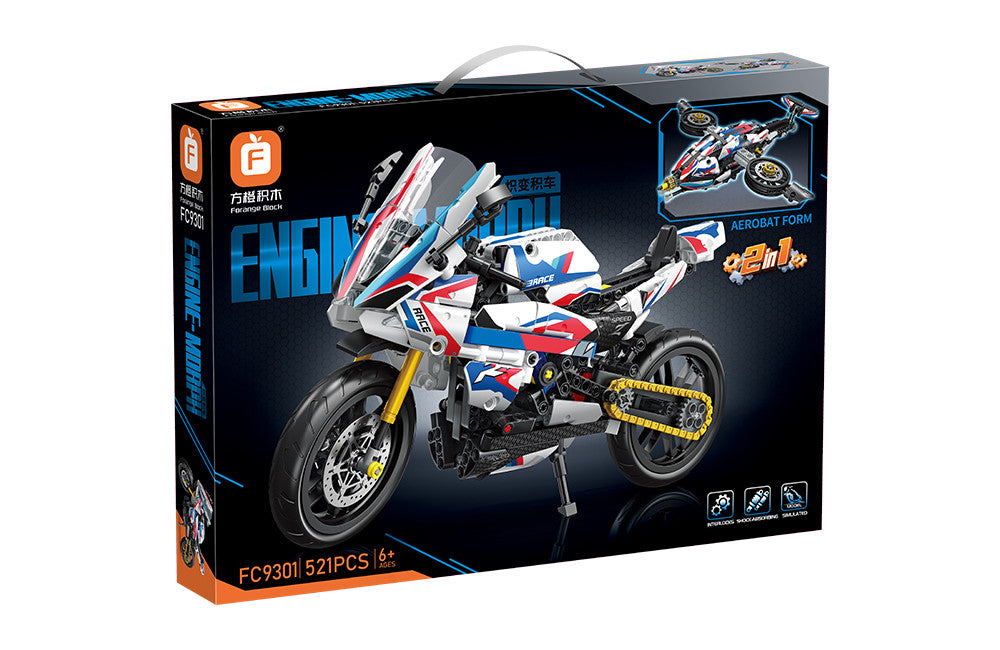 RiceBlock Motorcycle Building Blocks Set for Boys, Realistic Design, Ideal Gift