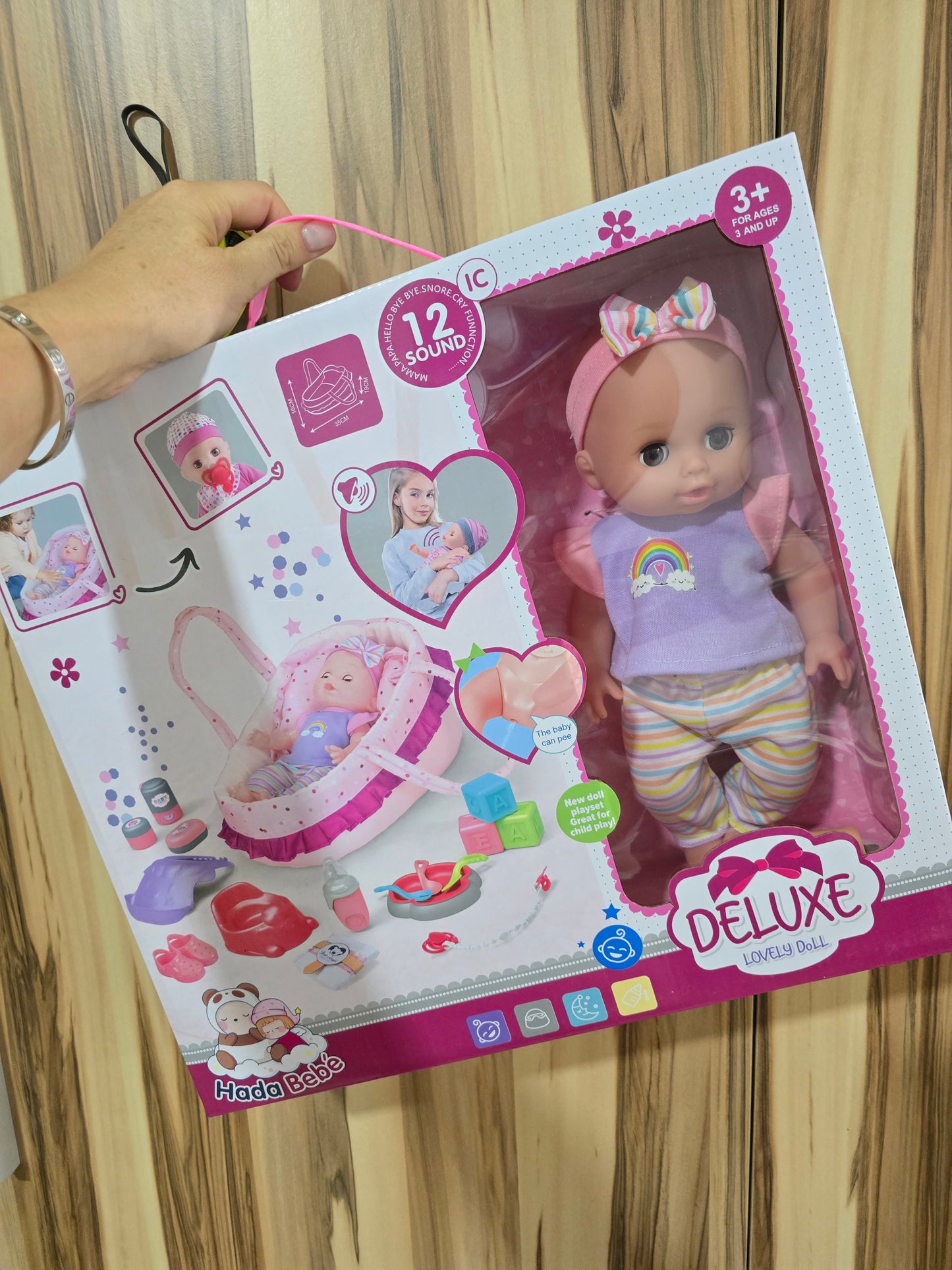 Deluxe Lovely Dall Hada Bebe 12 sounds 38x35x12cm