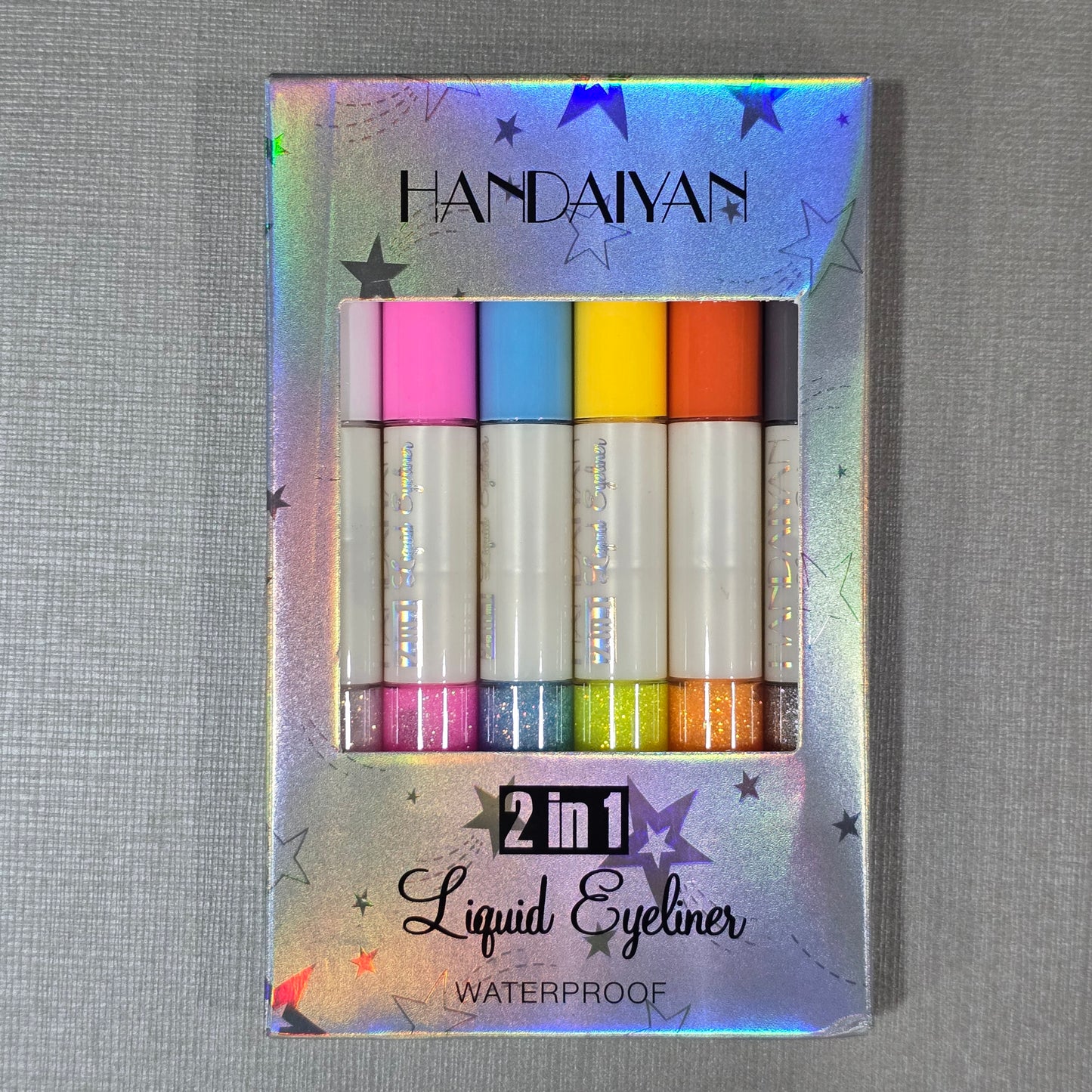 Liquid Eyeliner, Double Ended Matte and Glitter, 6 Colors Pack