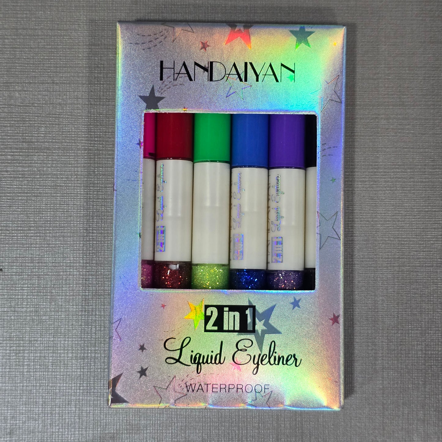 Liquid Eyeliner, Double Ended Matte and Glitter, 6 Colors Pack