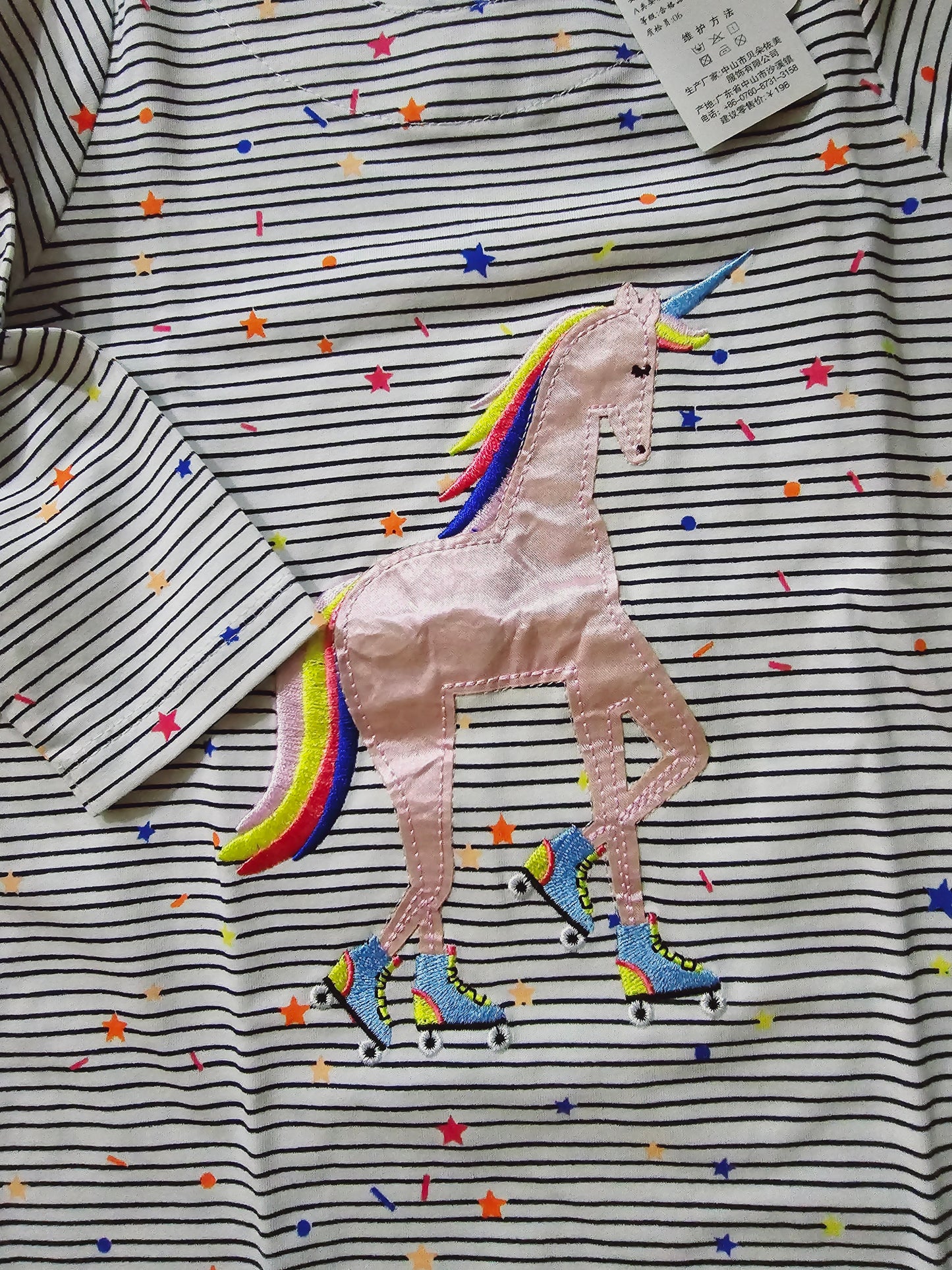 Long Sleeve Cotton 100% Dress Roller Unicorn Design Size 2y