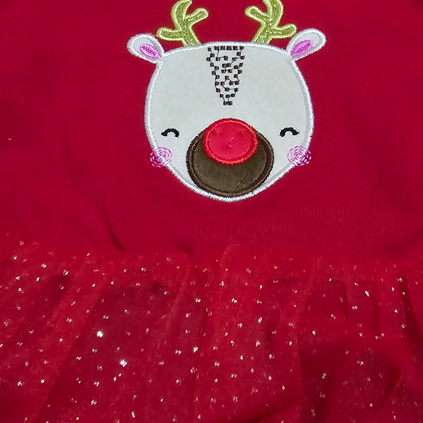 Christmas Dress Deer Design Age 5-7y