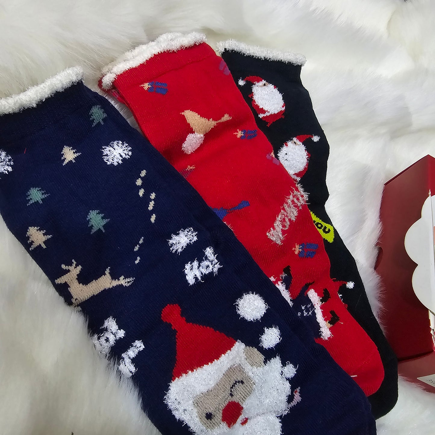 Christmas Socks With Gift Box 3pcs 3-10y