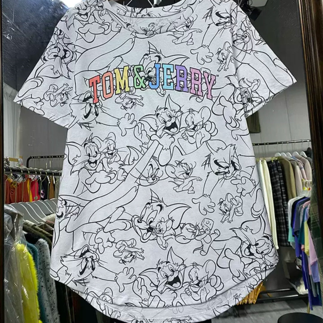 Tom and Jerry Tshirt For Women 100%Cotton Size Xs-XL