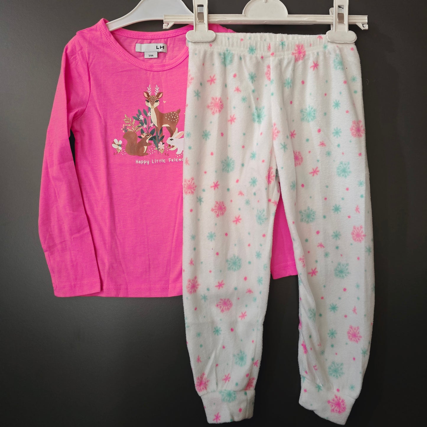 Warm Kids Pijama. Top Cotton Pants Warm Size 3-14y