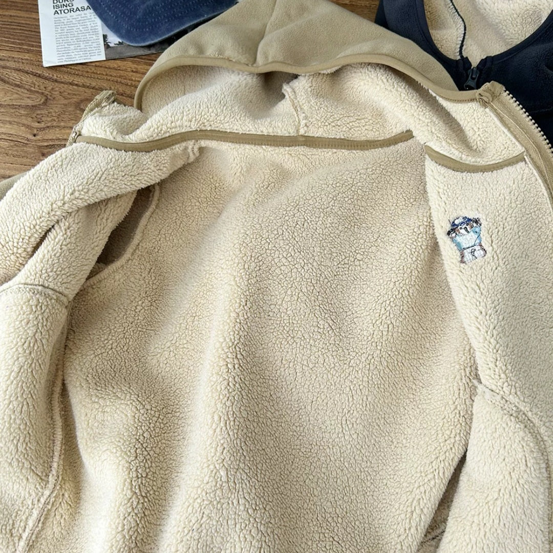 Navy Blue Jacket Boys' Velvet Thickened Warm Fleece Size 3-10y