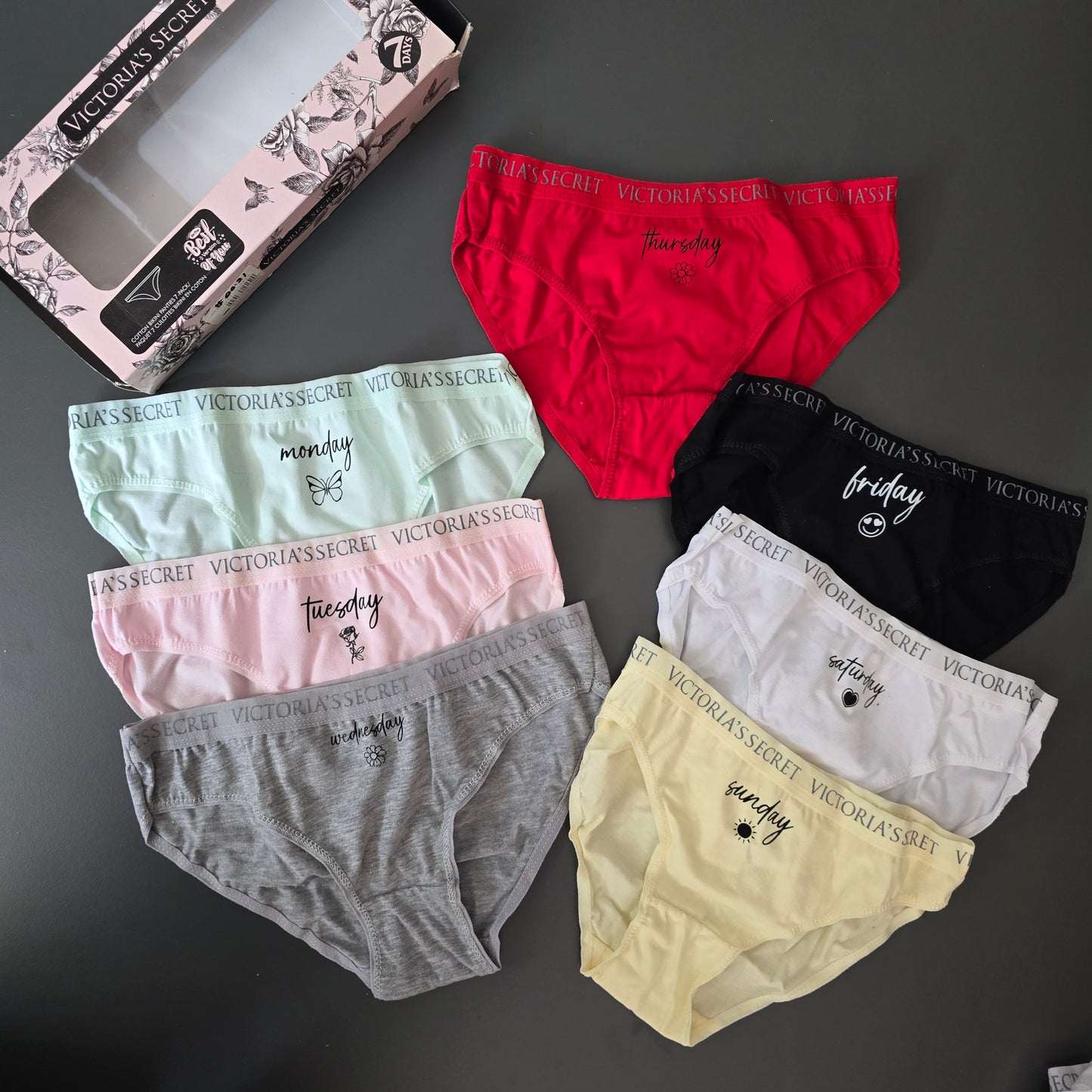 Women Panties 7pcs 7 Days Monday-Friday Size XS-M