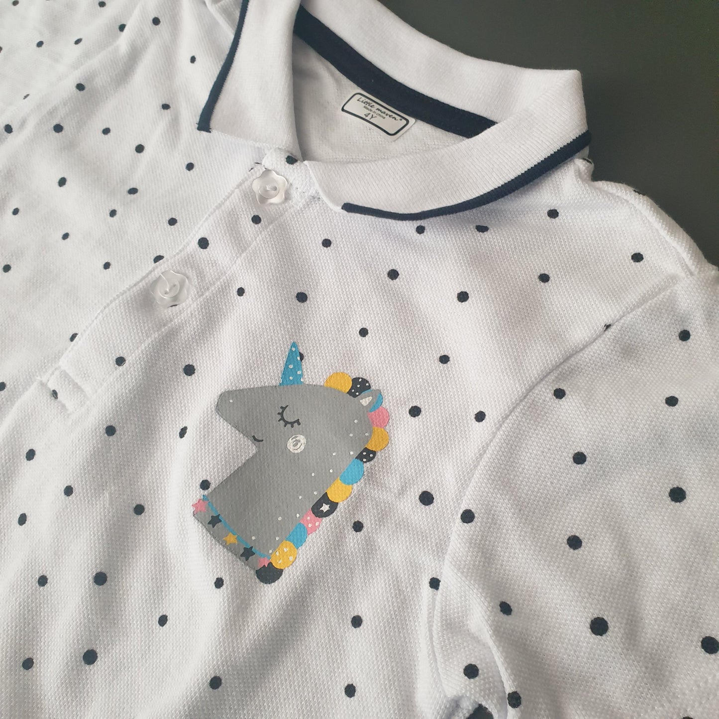 Unicorn Polo Dress Cotton 100% Size 2-7y