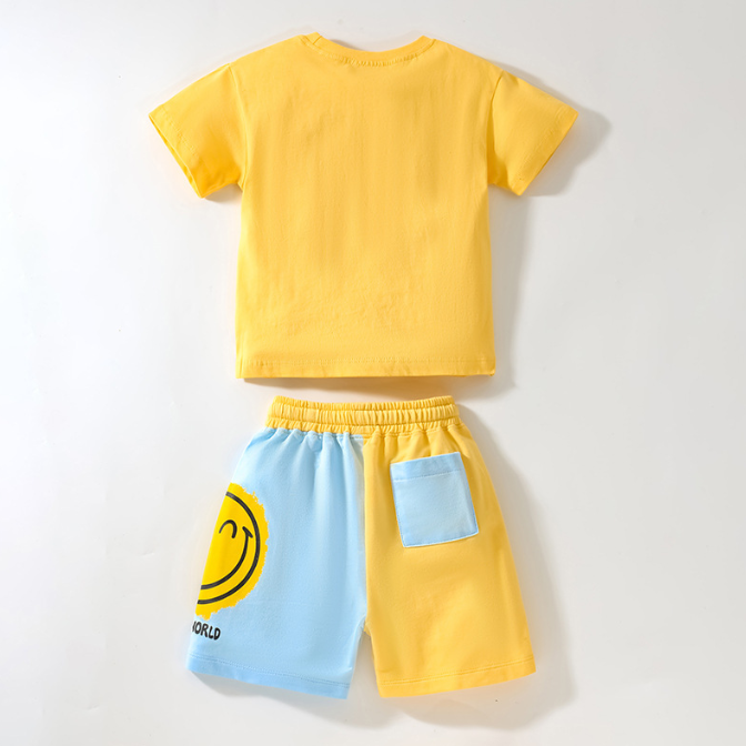 .Outfit Cotton 100% Smiley Face Set For Kids 5-7y