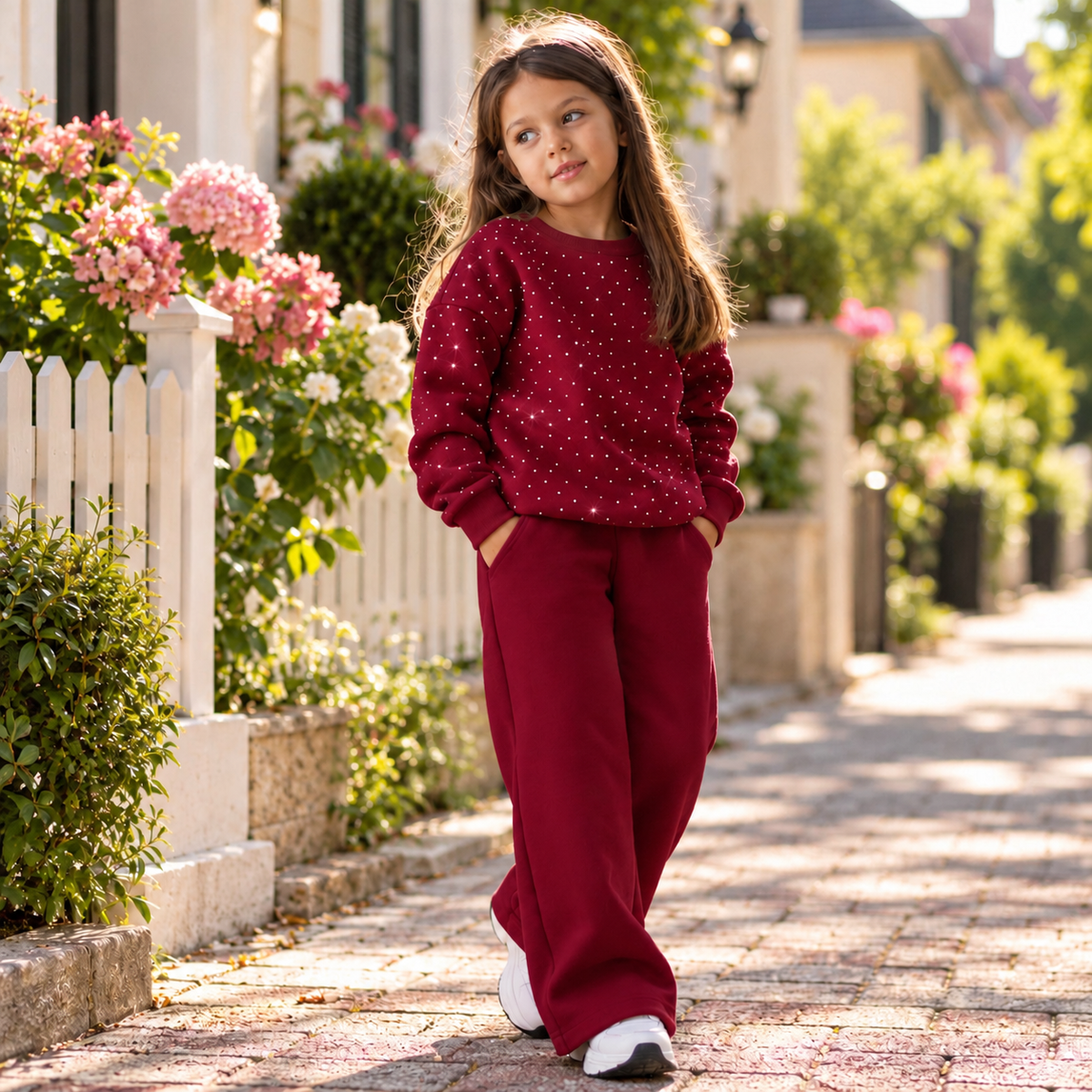 Kids’ Burgundy Fleece Outfit Set / 3–10Y