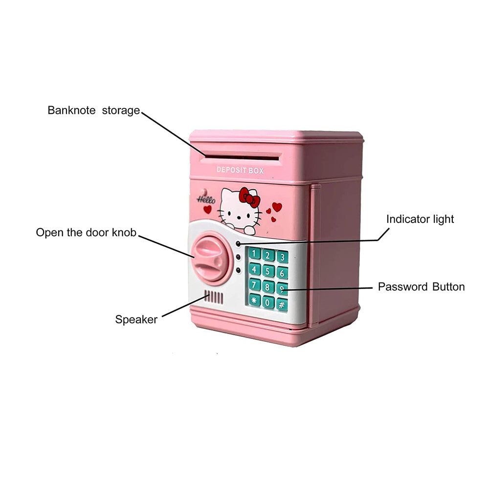 Hello Kitty Money Safe Kids Piggy Savings Bank with Electronic Lock