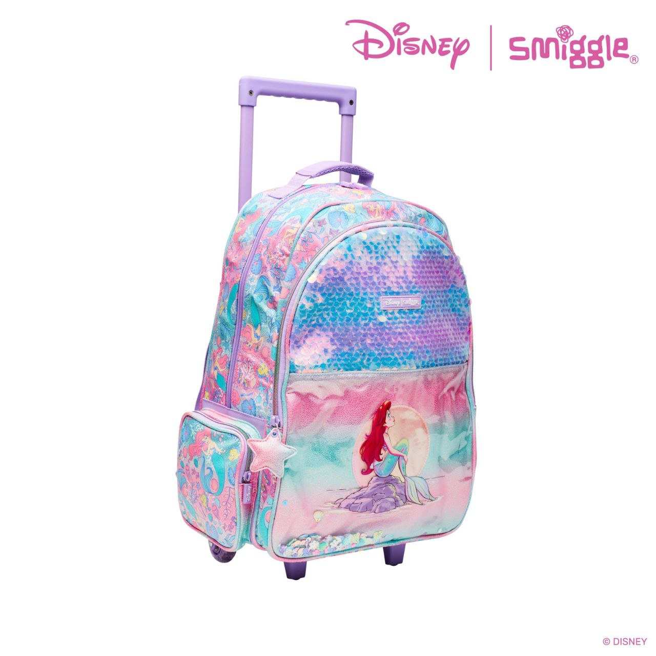 Smiggle Backpack With Wheels Mermaid Design
