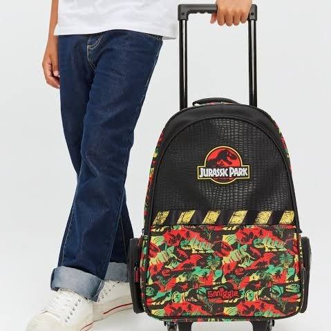 Smiggle Backpack With Wheels Jurassic Park Design