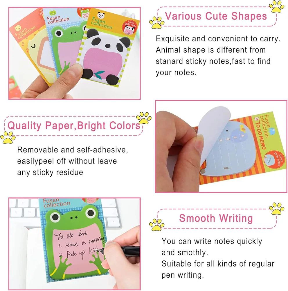Sticky Note Cartoon Animal Design Pack Of 24 Pcs