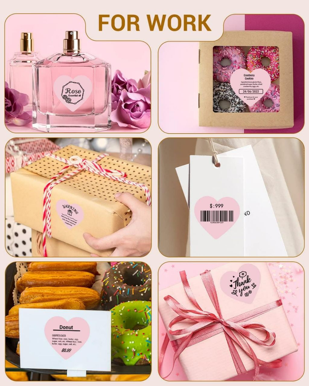 Phomemo Label Sheet Pink Heart Design 76.2cm