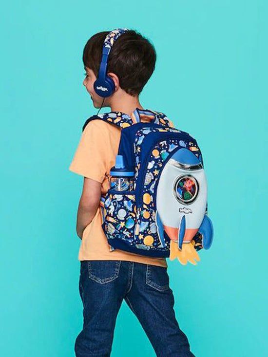 Smiggle Small Backpack Blue Rocket Space Design 38cm KG1-KG3