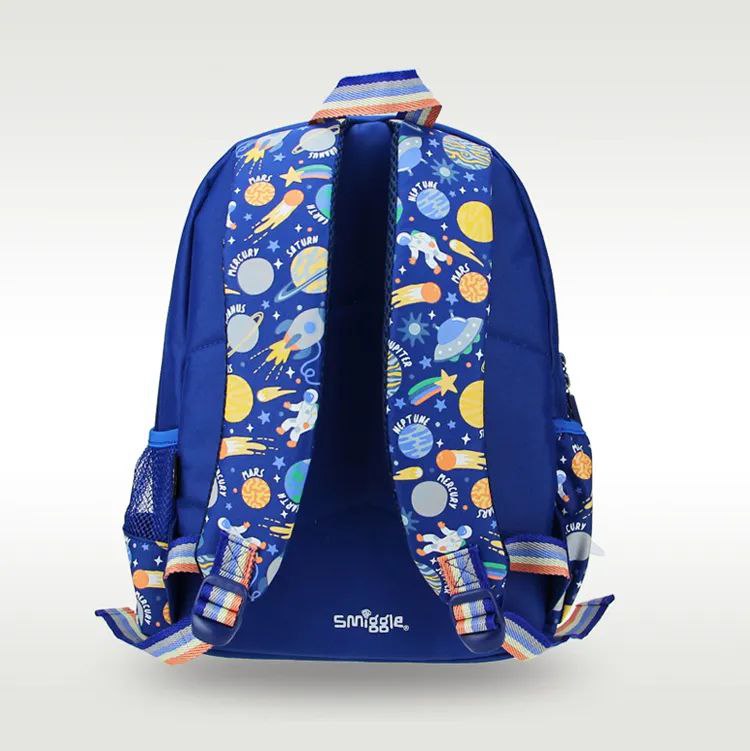 Smiggle Small Backpack Blue Rocket Space Design 38cm KG1-KG3