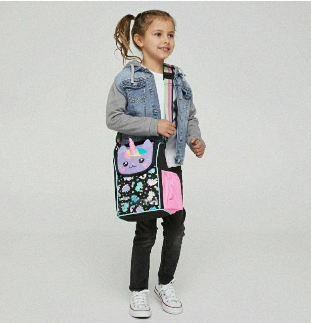 Smiggle Lunch Bag | Shoulder Straps | Cat Unicorn | 26×18×12cm