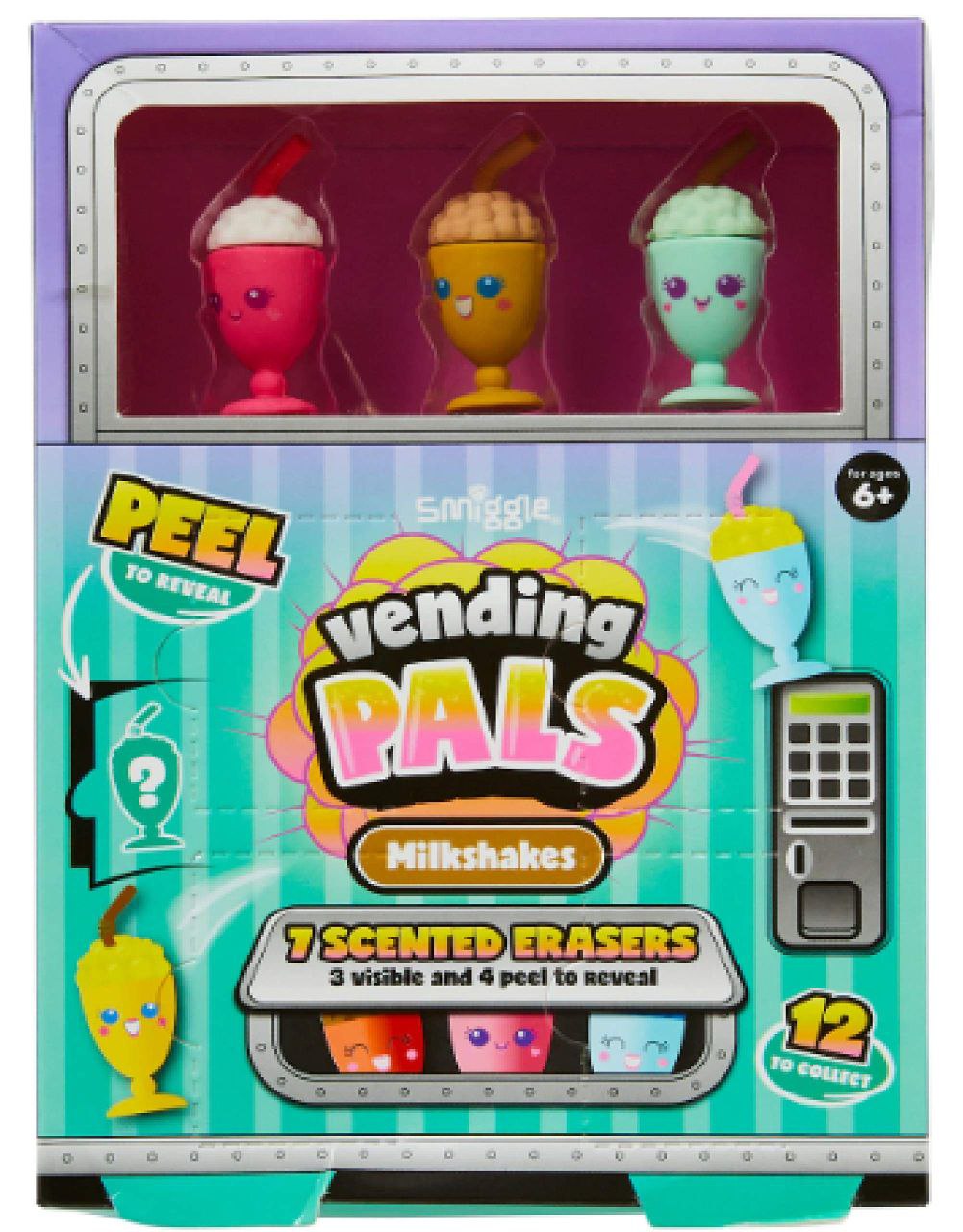 Smiggle Scented Erasers Pack Of 7 Milkshakes Design