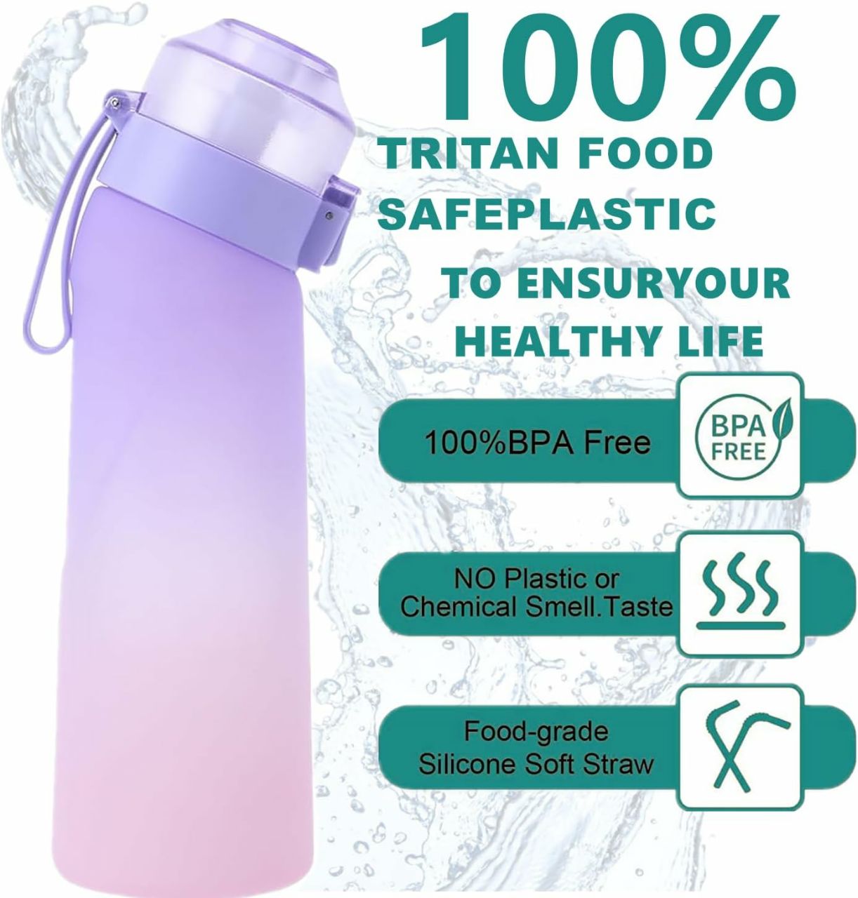 Flavored Water Bottle 650ml With 3 Random Flavor Pods