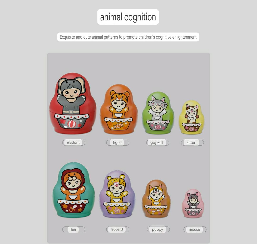 Cartoon Doll Stacking Six layers Animals Toy For Kids