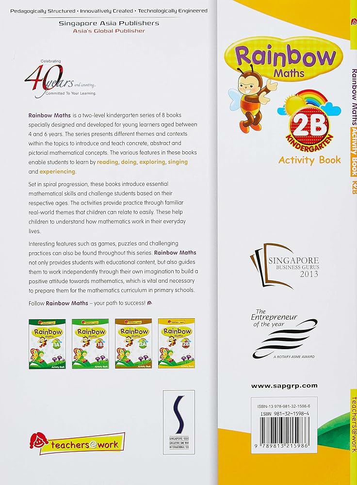 Rainbow Maths Kindergarten 4 Books Set 3-7y