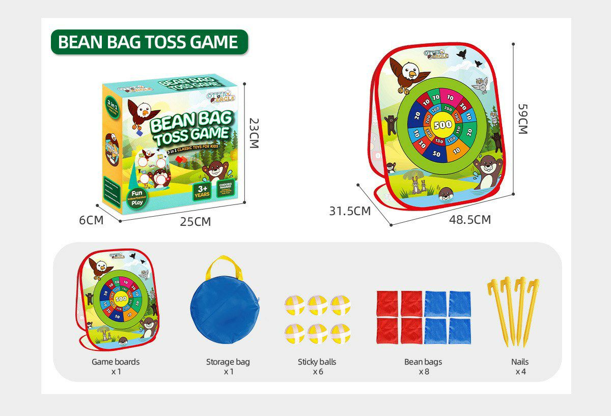 Bean Bag Toss Game 3in1 For Kids