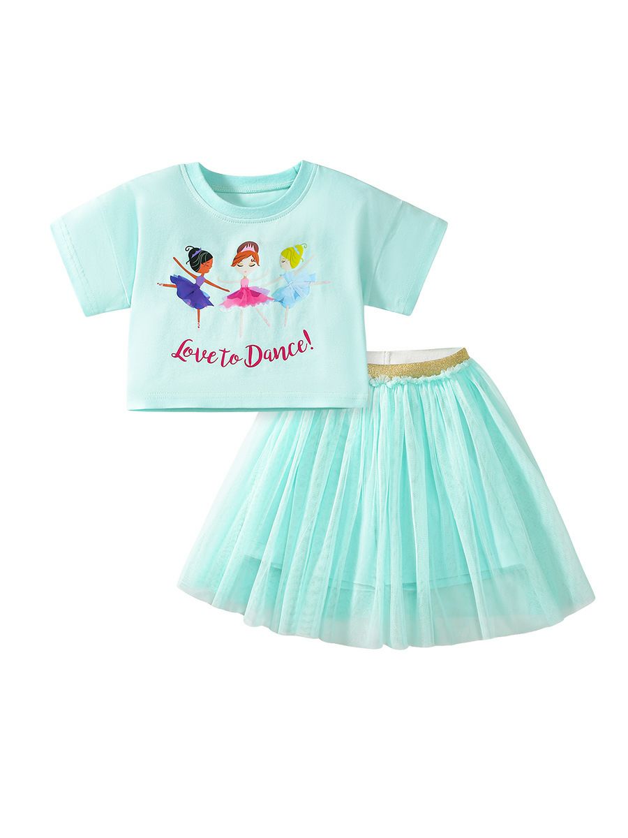 Outfit For Girls Set Of 2 Pcs Dance Design Size 2-7y