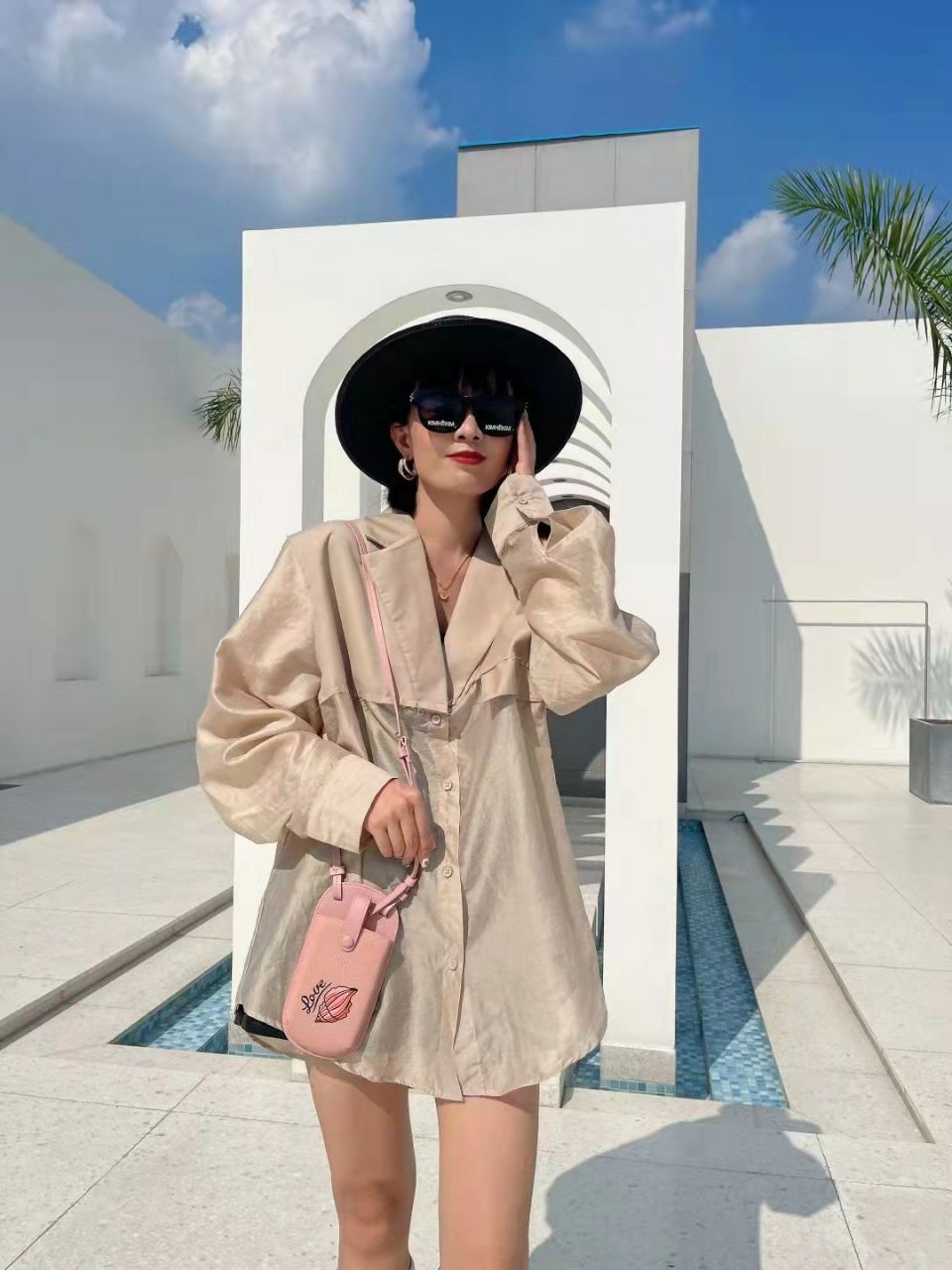 Pure Leather Pink Crossbody phone Bag For Women