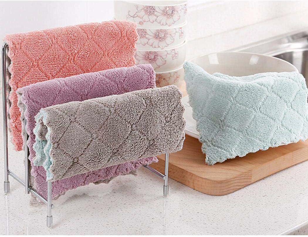 Absorbent Microfiber Dish Cloth Washable Towel 3pcs