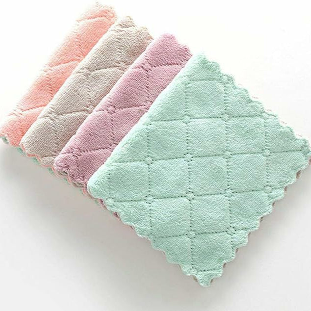 Absorbent Microfiber Dish Cloth Washable Towel 3pcs