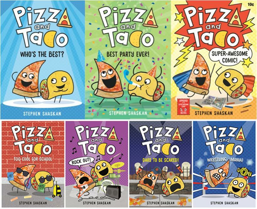 Pizza And Taco 8 Books Set By Stephen Shaskan Hard Cover