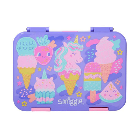 Smiggle Lunch Box Ice Cream Design Unicorn 21x15x4.5