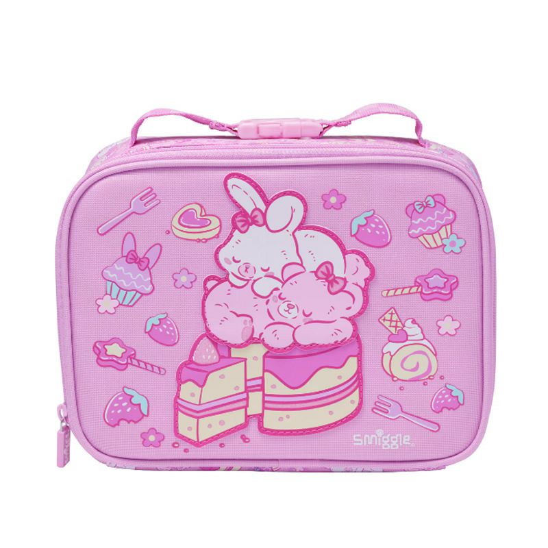 Smiggle Rabbit Design 4pcs Set Backpack 26cm Lunch Bag Case Bottle