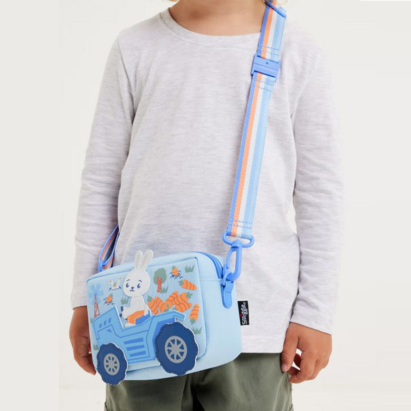 Smiggle Rabbit Design 4pcs Backpack 26cm Lunch bag Case Bottle