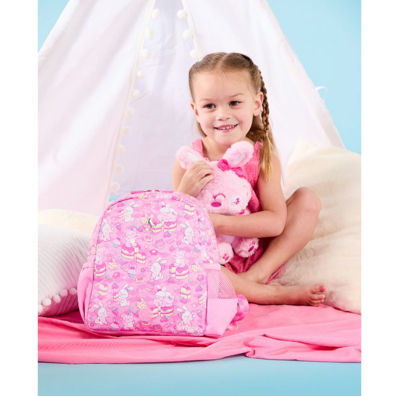 Smiggle Rabbit Design 4pcs Set Backpack 26cm Lunch Bag Case Bottle