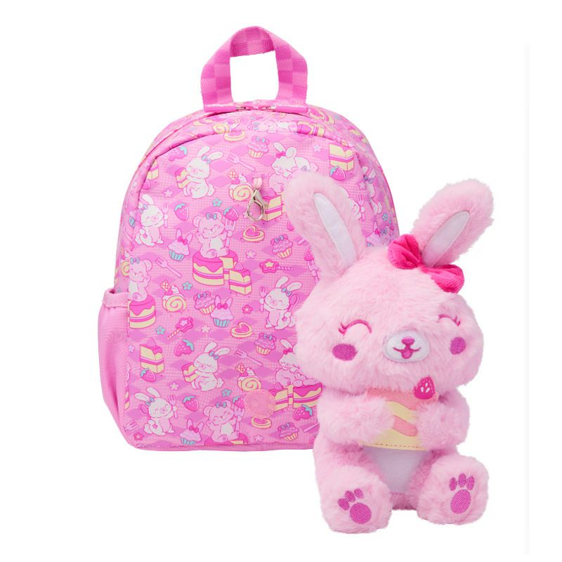 Smiggle Rabbit Design 4pcs Set Backpack 26cm Lunch Bag Case Bottle