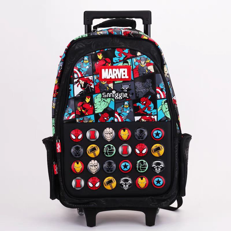 Smiggle Backpack With Wheels Marvel Super Heroes Design