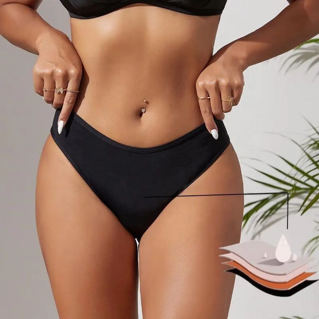 Period Swimwear Leakproof Bikini Brief Menstrual Swim Bottoms Comfortable Ladies Panties High Waisted Size XS-XL